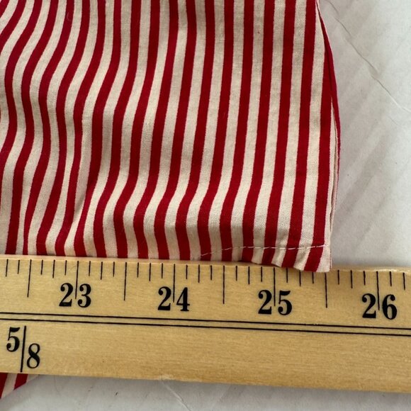 Rena Rowan For Saville Red & White Striped Cotton Button-Up Shirt 20W Office - Picture 7 of 10